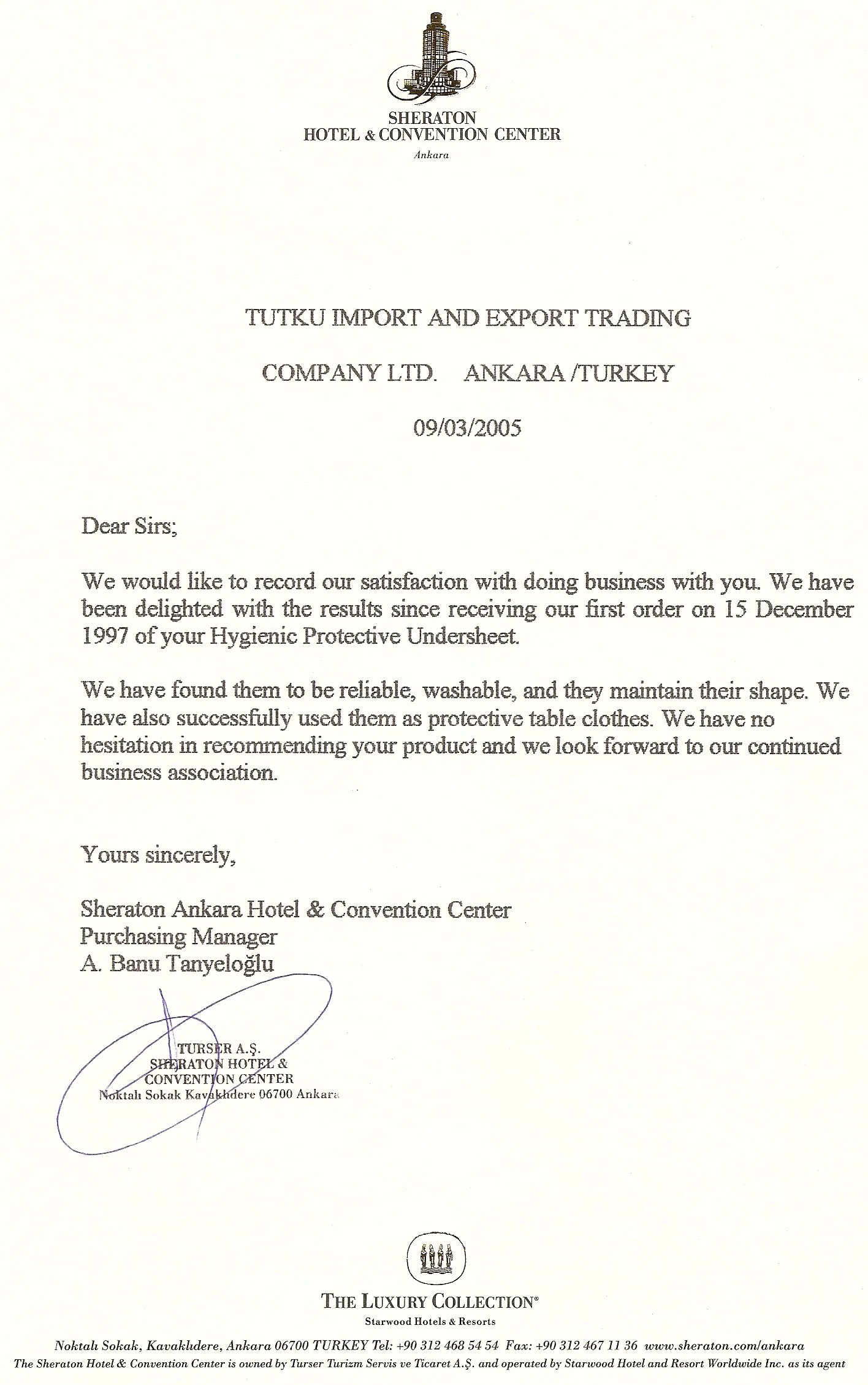 Sheraton Hotel & Convention Center — Ankara