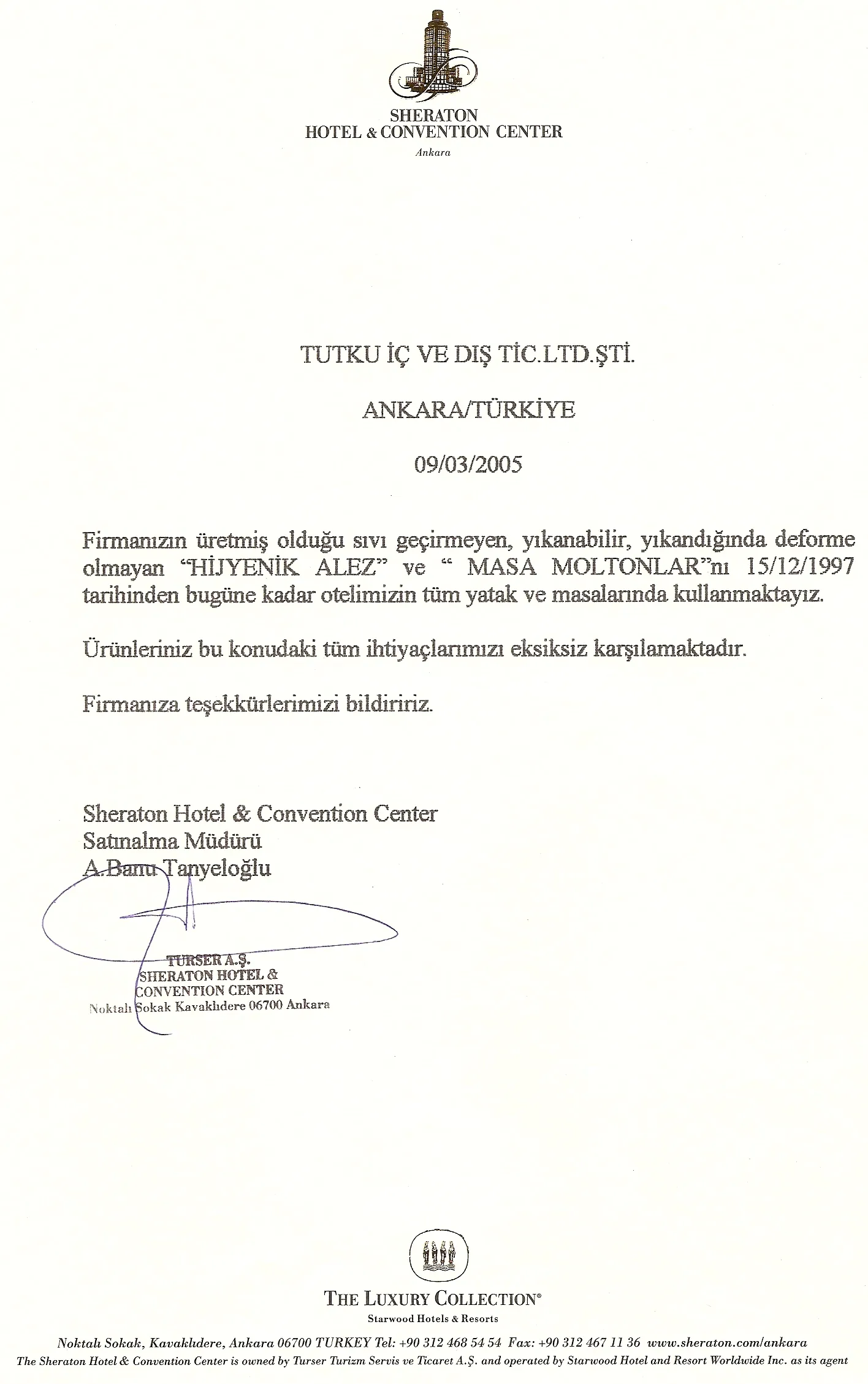 Sheraton Hotel & Convention Center — Ankara